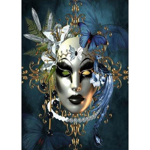 Masked Lady - Full Round - Diamond Painting